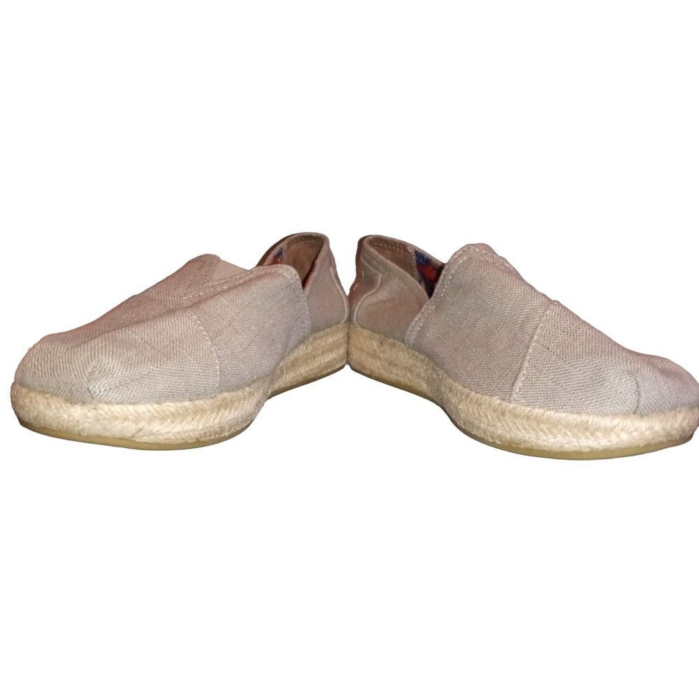 Bobs Grey and rope bottom flats Size 8